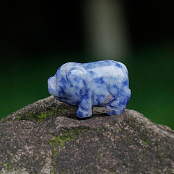 (306FM) Жонкиль матовый с лаймовой подкладкой Украшение дисплея скульптуры яшмы естественного голубого пятна, для домашнего офисного стола, свинья, 15~18x25~27x12 мм