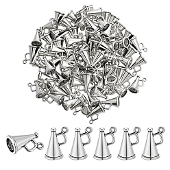 Античное Серебро 80 шт. Подвески из сплава в тибетском стиле, трубные чары, античное серебро, 15x12x9 мм, отверстие : 1.6 мм