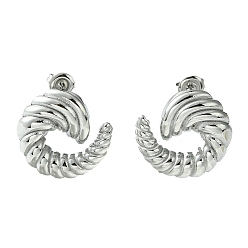 Нержавеющая Сталь Цвет Не тускнеют 304 серьги-гвоздики из нержавеющей стали, вихревые, цвет нержавеющей стали, 21.5x22 мм