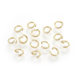 Real 18K Gold Plated 304 Stainless Steel Open Jump Rings, Round, Real 18K Gold Plated, 6x0.8mm, 20 Gauge