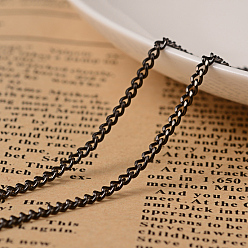 Electrophoresis Black 304 из нержавеющей стали бордюрный цепи скручены цепи, несварные, с катушкой, ионное покрытие (ip), граненые, электрофорез черный, 3x2x0.6 мм, около 65.61 футов (20 м) / рулон