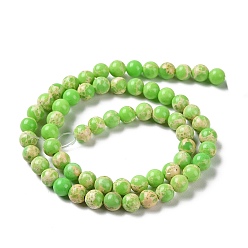 Green Yellow Synthetic Imperial Jasper Dyed Beads Strands, Round, Green Yellow, 6mm, Hole: 1.4mm, about 60~62pcs/strand, 14.72''~15.28''(37.4~38.8cm)