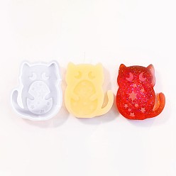 Cat Shape Пасхальные силиконовые формы, формы для свечей, формы для литья гипсовой смолы, белые, форма кошки, 116x204x24 мм