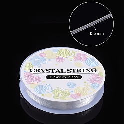 Clear Elastic Crystal Thread, Stretchy String Bead Cord, for Beaded Jewelry Making, Clear, 0.5mm, about 20m/roll