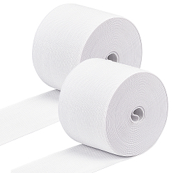White Flat Elastic Rubber Cord/Band, Webbing Garment Sewing Accessories, White, 60x0.5mm, about 5m/roll