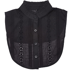 Черный Съемные хлопковые воротники для рубашек, край аппликации для шитья одежды, аксессуары для одежды diy, чёрные, 356x340x2.5 мм