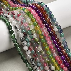 (52) Непрозрачная лаванда Двухцветные бусины из натурального белого нефрита, окрашенные, круглые, разноцветные, 6 мм, отверстие : 1 мм, около 62 шт / нитка, 15.7 дюйм