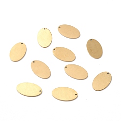 Золотой Ионное покрытие (ip) 304 подвески из нержавеющей стали, двухсторонний подъемный стол, пустая бирка с матовой отделкой, овальные, золотые, 18.5x11.5x1 мм, отверстие : 1 мм