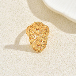 Золотой Геометрические полые латунные кольца для женщин, цветок, золотые, 29 мм, внутренний диаметр: 16мм~18мм