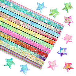 Star 900Pcs 10 Colors Paper Handmade Strip, Star, 250x10x0.1mm, 90pcs/bag, 10 bags/set