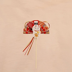 Белый Бумажный японский веер-цветок палочка для украшения вечеринки на Новый год, украшение реквизита для фотографии, белые, 390x90x50x50 мм