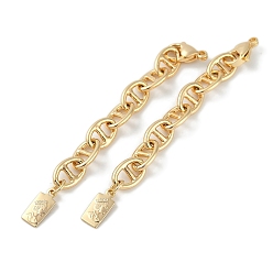 Настоящее золото 18K Латунь заканчивается цепи, без кадмия, без никеля и без свинца, прямоугольные, реальный 18 k позолоченный, 78 мм, отверстие : 1.5 мм