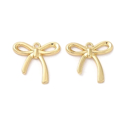Золотой Стойки обшивки кулон сплава, бантом, золотые, 23x25x2 мм, отверстие : 2 мм