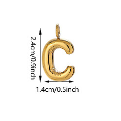 Letter C 304 colgantes de acero inoxidable, encantos de la letra, dorado, letra c, 24x14 mm