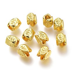 Golden Alloy Beads, Long-Lasting Plated, for Jewelry Making, Leaf, Golden, 6.5x6x6mm, Hole: 3mm