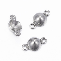 Stainless Steel Color Tarnish Resistant 304 Stainless Steel Connector Rhinestone Settings, Stainless Steel Color, 10x5.5x3.5mm, Hole: 1mm, Fit for 5mm Rhinestone