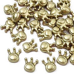 Dark Goldenrod Spray Painteded Opaque Resin Cabochons, Crown, Dark Goldenrod, 13x12x5mm