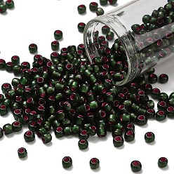 (2204) Silver Lined Frost Olivine Pink Lined Тохо 6/0 круглые бусины, японский бисер, (2204) серебристая подкладка морозного оливина розовая подкладка, 4 мм, отверстие : 1.5 мм, Около 168 шт / 10 г