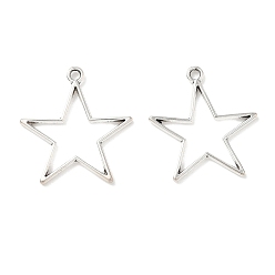 Античное Серебро Подвески из сплава в тибетском стиле к Рамадану и Ид Мубарак, звезды прелести, античное серебро, 21.5x19.5x1.5 мм, отверстие : 1.6 мм