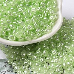 Pale Green Opaque ABS Beads, Oval, Pale Green, 6x4.5x3.3mm, Hole: 1.2mm, about 14516pcs/500g