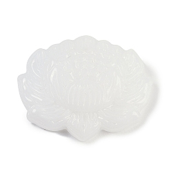 Белый Стеклянные подвески, лотоса прелести, белые, 22x27x6 мм, отверстие : 1.4 мм