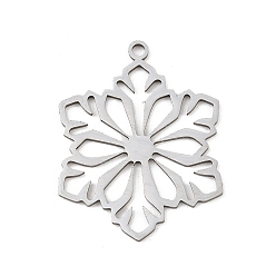Снежинка Рождественские 201 подвески из нержавеющей стали, снежинка, 28x22x1 мм, отверстие : 1.6 мм