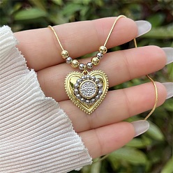 Настоящее золото 18K Религиозное латунное сердце с крестом Святого Бенедикта, подвеска на шею для женщин., реальный 18 k позолоченный, 15.75 дюйм (40 см)