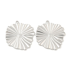 Нержавеющая Сталь Цвет Не тускнеющие 304 подвески из нержавеющей стали, плоский круглый шарм, цвет нержавеющей стали, 33x30x1 мм, отверстие : 2 мм
