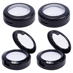 Белый Пластиковые шкатулки, бархатом и губкой, круглые, белые, белые, 4.95x2 см