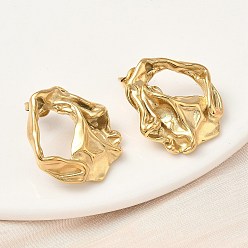 Настоящее золото 18K 304 серьги-гвоздики из искусственного жемчуга ABS из нержавеющей стали, ионное покрытие (ip), реальный 18 k позолоченный, 26.5x25 мм