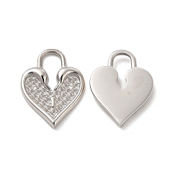 Нержавеющая Сталь Цвет Не тускнеет 304 подвеска из нержавеющей стали со стразами, сердце замок, цвет нержавеющей стали, пригодный для стразов 1 мм, 18.5x14x2.3 мм, отверстие : 4x8 мм