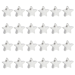 Серебро 24шт. бусины из стерлингового серебра, звезда, с замшевой тканью из поликарбоната квадратной серебряной полировальной салфеткой, серебряные, бусина : 1 mm, отверстие : 4x4x1.8 мм