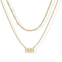 Number 304 двухслойные ожерелья с подвеской из нержавеющей стали для женщин, золотые, число 888, 17.72 дюйм (45 см), 2 шт / комплект