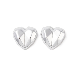 Platinum CCB Plastic Cabochons, Faceted, Heart, Platinum, 18.5x19x6mm