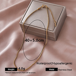 Golden Vintage 304 Stainless Steel Round Mesh Chain Necklaces for Women, Golden, 15.75 inch(40cm)