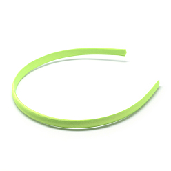 Lawn Green Plain Plastic Hair Band Findings, No Teeth, Covered with Cloth, Lawn Green, 120mm, 9.5mm