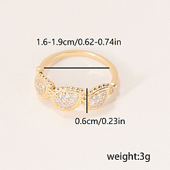 Настоящее золото 18K Кольца для женщин с микропаве из латуни и кубическими цирконами, слеза, реальный 18 k позолоченный, размер США 6 (16.5 мм)