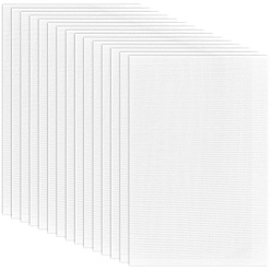 Белый Пластиковые листы холста сетки, для вышивания, изготовление акриловой пряжи, трикотажные и вязаные проекты, белые, 300x200~210x0.1 мм, 15 шт / комплект