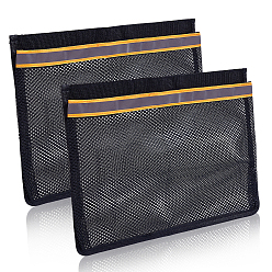 Оранжевый Сетчатые сумки для хранения яхт из полиэстера, с застежкой-липучкой, прямоугольные, оранжевые, 253x355x2.5~5 мм