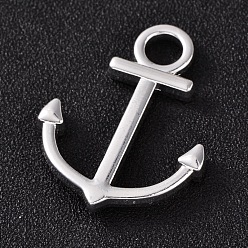 Серебро Подвески из сплава , якорь, серебряные, 35x26x3 мм, отверстие : 6 мм