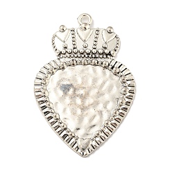 Античное Серебро Сплавочные подвески тибетского стиля, подвески на тему сердца, античное серебро, 64x42.5x3 мм, отверстие : 2.5 мм