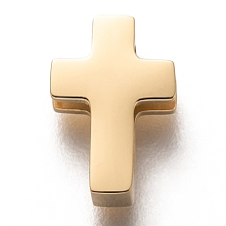 Golden 304 Stainless Steel Slide Charms, Cross, Golden, 12x8x3.5mm, Hole: 8x1.5mm