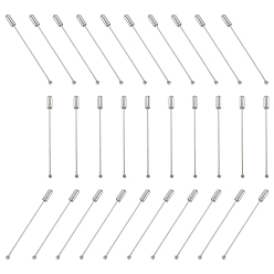 Платина 30 шт. латунных значков для лацканов, фурнитура для броши, с латунной мяч, платина, 62~63 мм, штифты : 0.9~1 мм