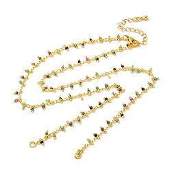 Рубин В Цоизита Латунь кабель цепи ожерелье изготовление, с натуральным рубиновым цоизитом, стойки покрытие, долговечный, реальный 18 k позолоченный, спаянный, 19.49 дюйм (49.5 см)