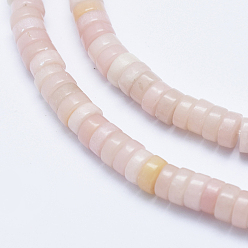 Pink Opal Natural Pink Opal Beads Strands, Flat Round, 6x3~3.5mm, Hole: 1mm, about 135pcs/strand, 15.7 inch(40cm)