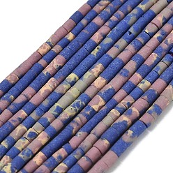 Королевский синий Окрашенные синтетические бирюзовые бусы нити, колонка, королевский синий, 2~2.5x2~3 мм, отверстие : 0.7 мм, около 140~143 шт / нитка, 12.40''~12.60'' (31.5~32 см)