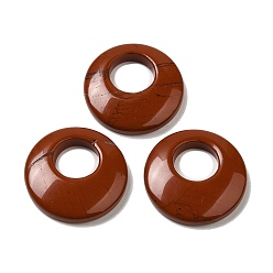 Red Jasper Natural Red Jasper Pendants, Donut/Pi Disc Charms, 27.5~28x4.5~5.5mm
