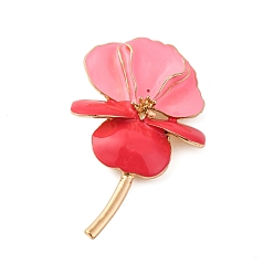 Pink Сплавочные брошки, эмалевые булавки Flower-de-Luce, цветок, золотой свет, розовые, 93.5x60.5 мм