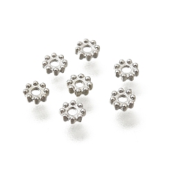 Платина Латунные бусины, без кадмия, без никеля и без свинца, цветок, платина, 3x1 мм, отверстие : 1 мм