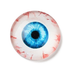 Темно-Голубой Кабошоны из полупрозрачной смолы для Хэллоуина, злые глаза, глубокое синее небо, 18x5 мм